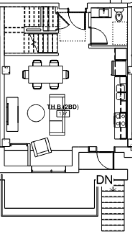 Floor plan for 2 beds, 1.5 baths, 1144 sqft